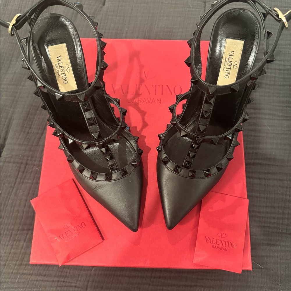 Valentino Black Rockstud Heels